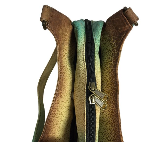 Anuschka NEVER USED Handpainted Leather Shoulder Bag Butterfly Floral - Picture 10 of 15